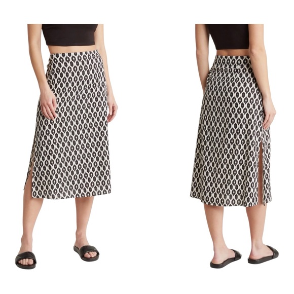Marine layer Ryan Print Midi Skirt Size 4 versatile lightweight vacation - Picture 2 of 16